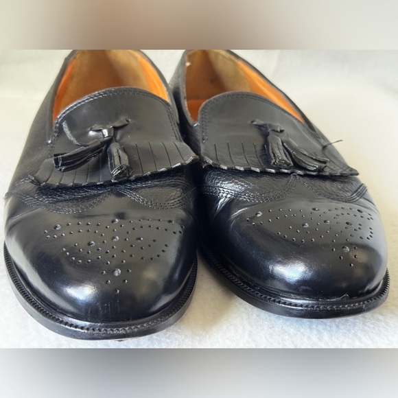 Stanley Blacker Men’s size 10 Leather Black Tasseled Loafers - Picture 14 of 16